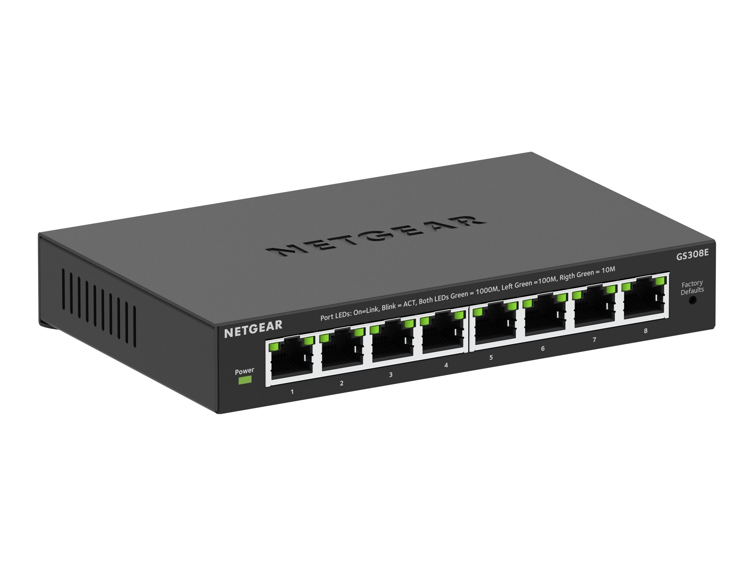 NETGEAR 8Port Gigabit Plus Switch GS308E Vorderansicht
