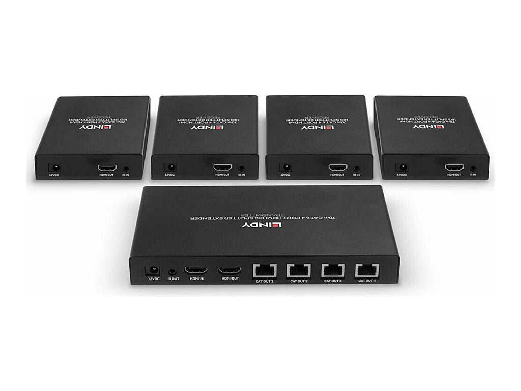 LINDY 70m 4 Port Cat.6 HDMI 4K60 Splitter Extender Anschlussansicht
