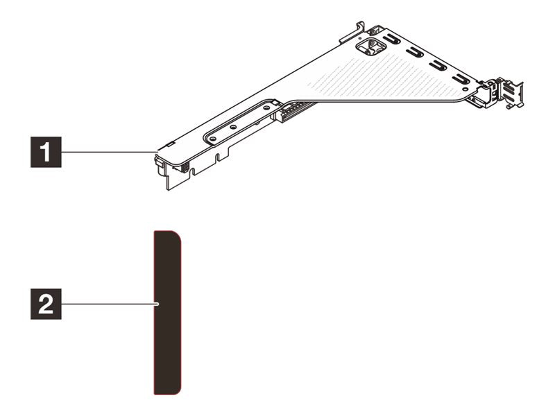LENOVO ThinkSystem SR630 V4 x16 Gen5 Riser 2 FH Option Kit - Vorderansicht