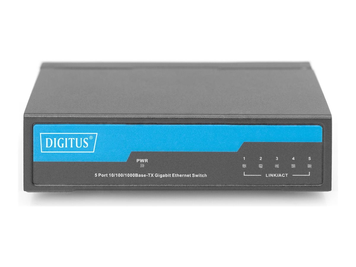 DIGITUS 5 port Gigabit Network Switch Vorderansicht