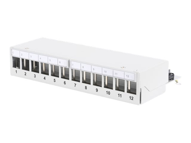 DIGITUS Modular Desktop Patch Panel geschirmt 12-Port Vorderansicht