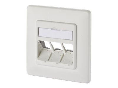 METZ CONNECT Keystone Anschlussdose UP 3 Port unbestuckt reinweiss - Vorderansicht
