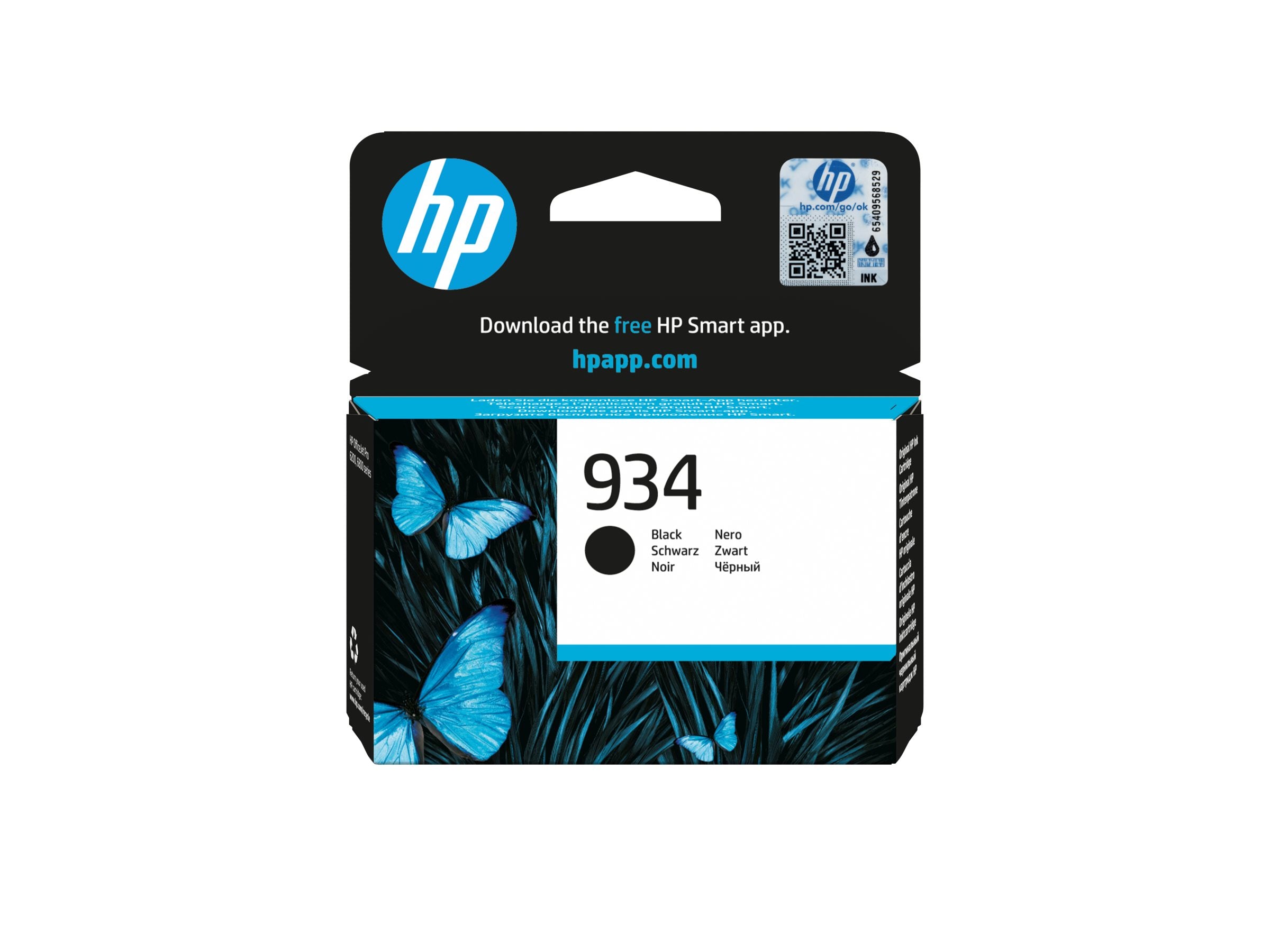 HP 934 original Tintenpatrone C2P19AE BGX schwarz Vorderansicht