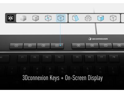 3DCONNEXION Keyboard Pro with Numpad UK QWERTY - Detailansicht der Tasten