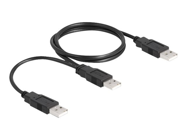 DELOCK USB 2.0 Kabel Typ-A zu 2 x Typ-A 70cm - Vorderansicht