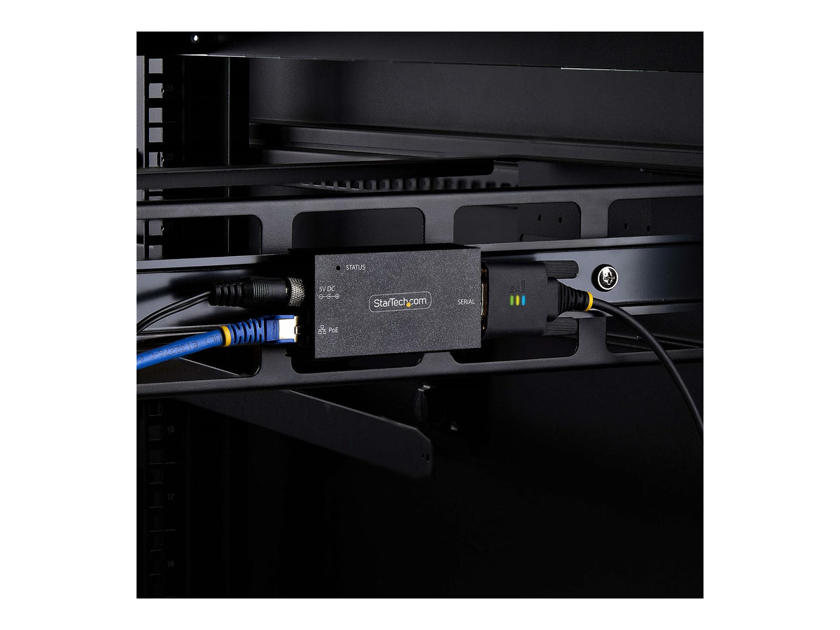 STARTECH.COM 1-Port Seriell auf POE Ethernet Adapter Serial TCP IP Server Wand/DIN Montage RS232 Ethernet Adapter/Konverter