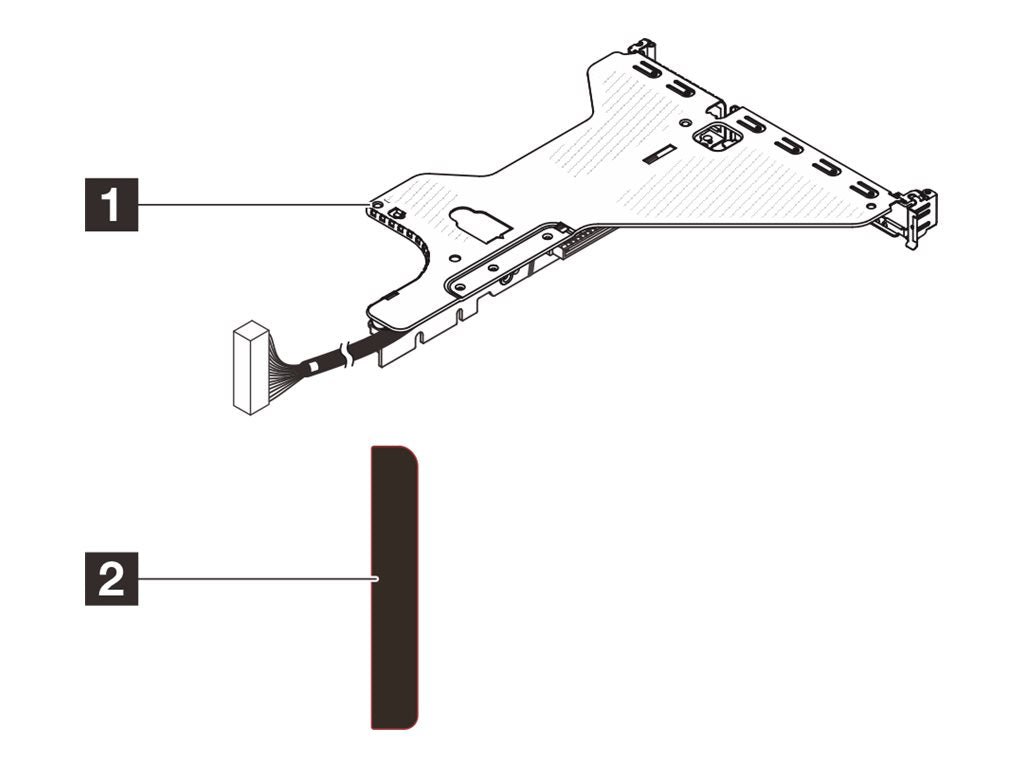 LENOVO ThinkSystem SR630 V4 x16/x16 Gen5 Cable Riser 1 FH+LP Option Kit - Vorderansicht