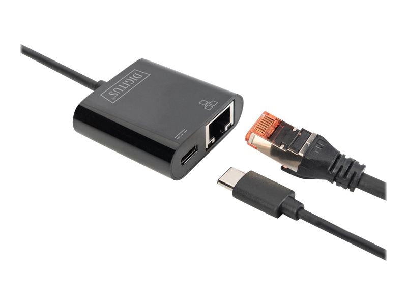 DIGITUS USB Type-C Gigabit Ethernet Adapter seitliche Ansicht