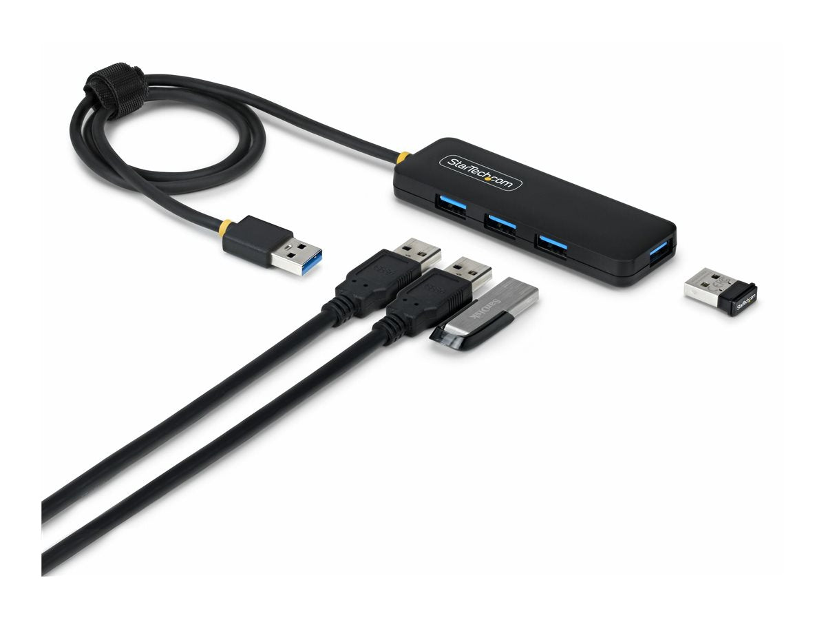 STARTECH.COM 4-Port USB-A Hub USB 3.0 5Gbps busbetrieben Mini USB-Verteiler mit 61cm Kabel USB-A zu 4x USB-A Splitter