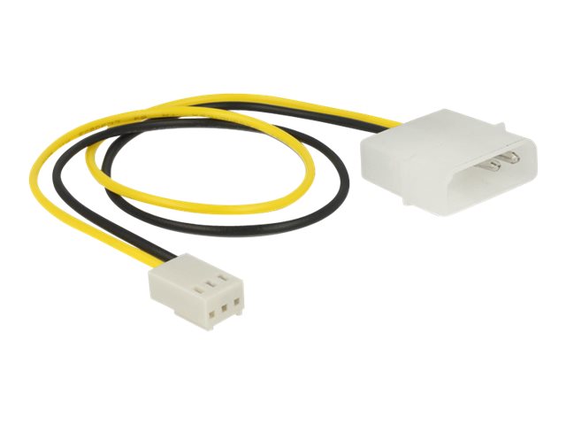 DELOCK Stromkabel 2 Pin Stecker > 3 Pin Buchse Lüfter 30cm - Vorderansicht