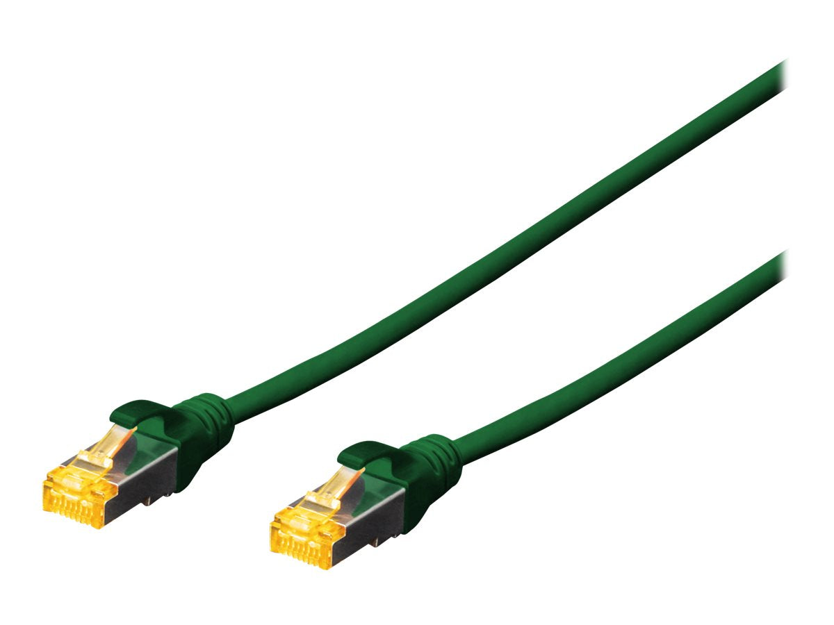 DIGITUS CAT 6A S-FTP Patchkabel Cu LSZH AWG 26/7 0,5 m Grün - Vorderansicht