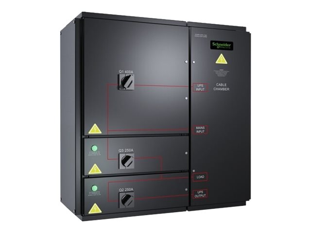 Detailansicht der Anschlüsse des APC SYMMETRA PX 96/160KW WALL-MOUNTED MAINTENANCE BYPASS PANEL - 400V