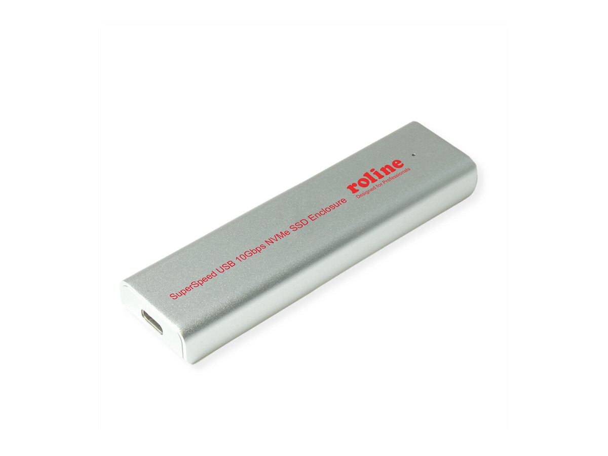 ROLINE Externes SSD-Gehäuse M.2 NVMe zu USB 3.2 Gen 2 Typ C - Vorderansicht