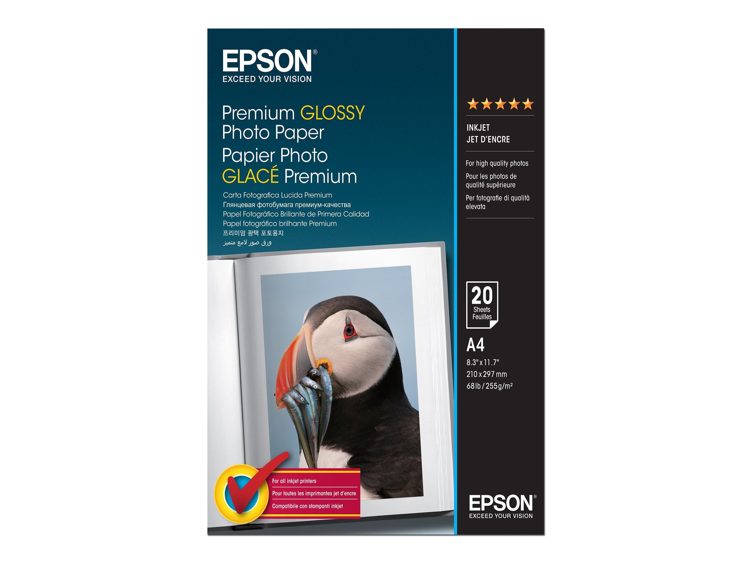 EPSON Fotopapier premium glossy A4 20 Blatt - Vorderansicht