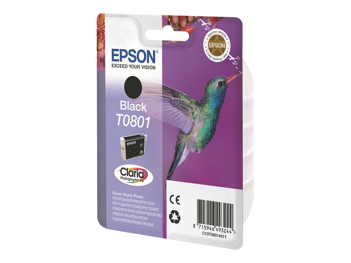 EPSON T0801 Tintenpatrone Schwarz im Blister
