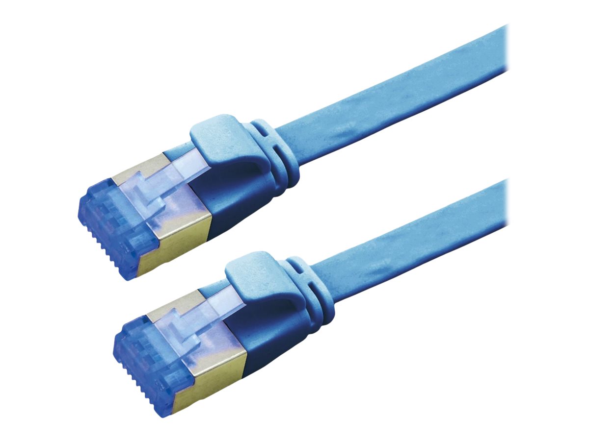 VALUE Patchkabel Kat.6A Class EA FTP extra-flach blau 0,5m - Vorderansicht