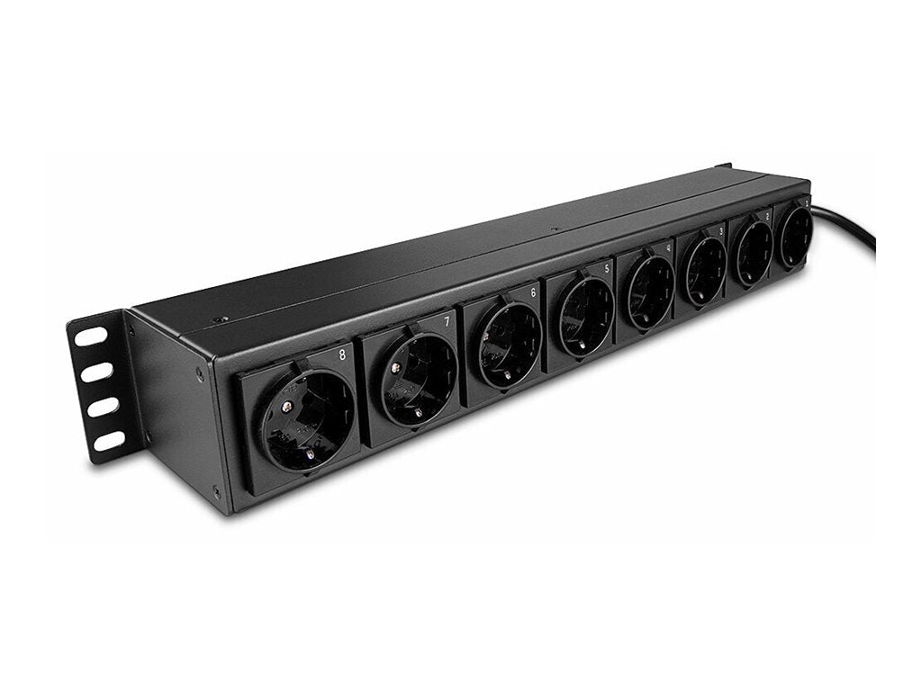 LINDY 8-fach Schuko PDU mit Schaltern - Vorderansicht
