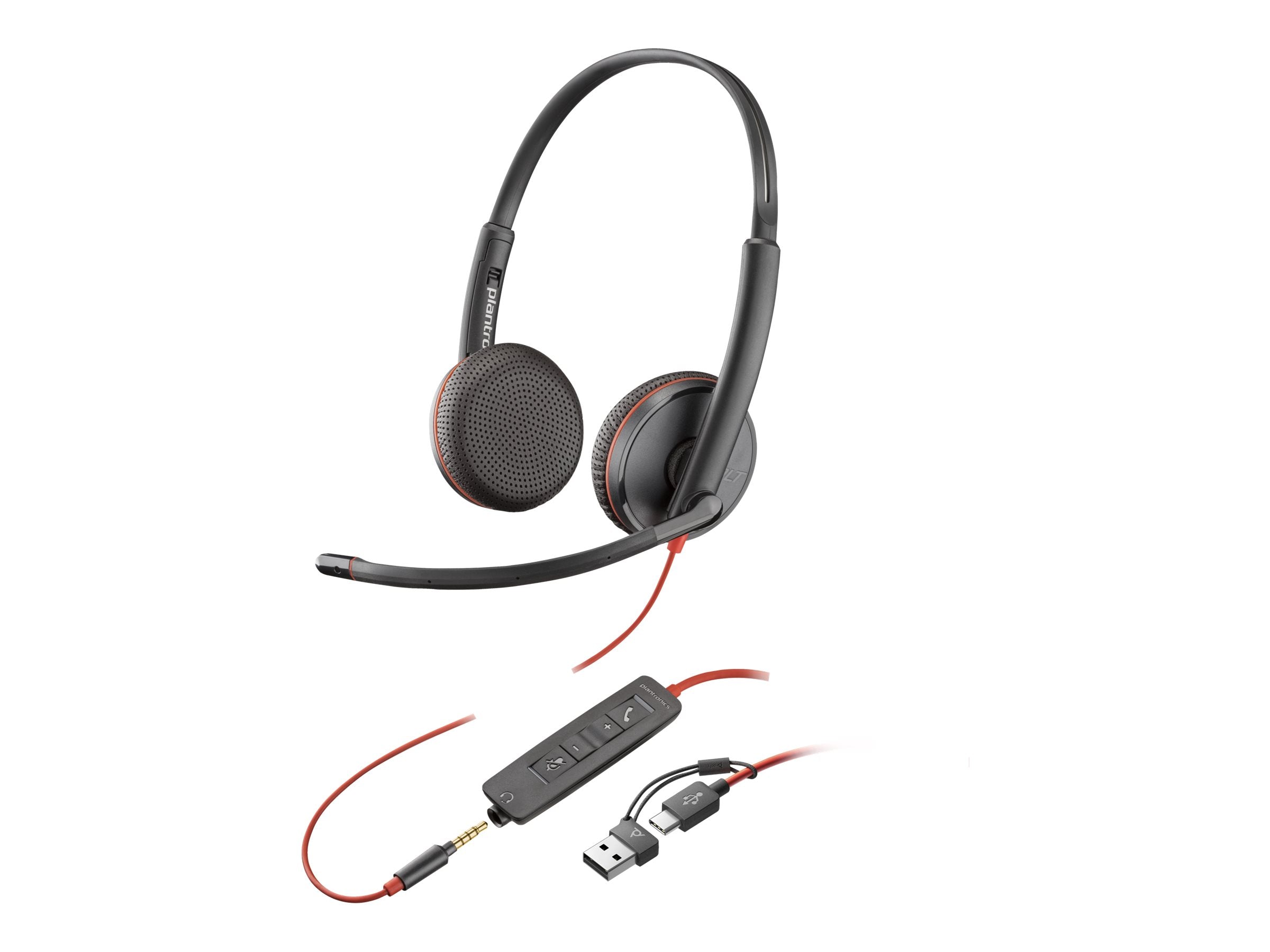 HP Poly Blackwire 3225 Stereo USB-C Headset mit Adapter