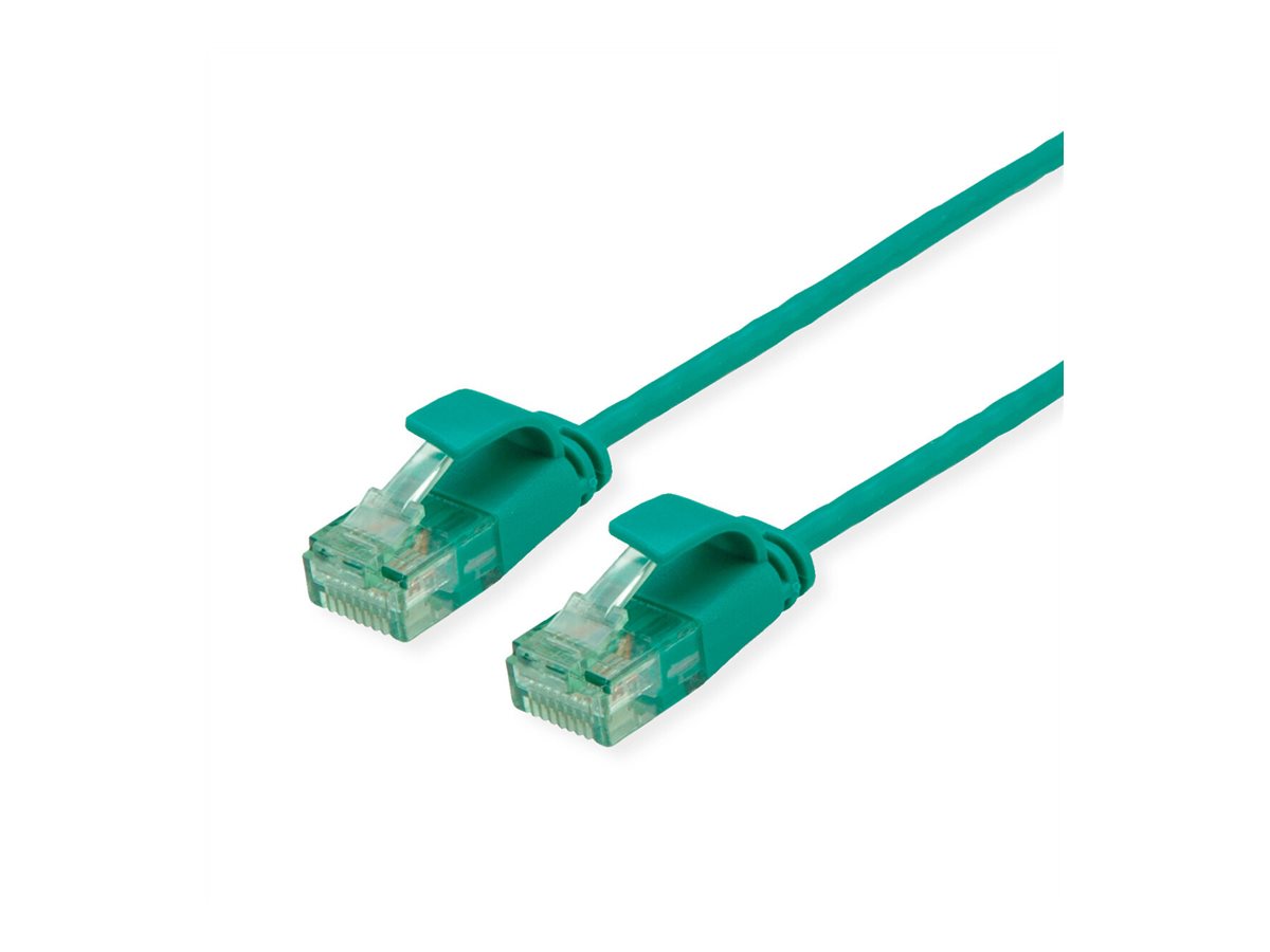 ROLINE RM UTP DataCenter Patchkabel Kat.6A Class EA slim grün 2m - Vorderansicht