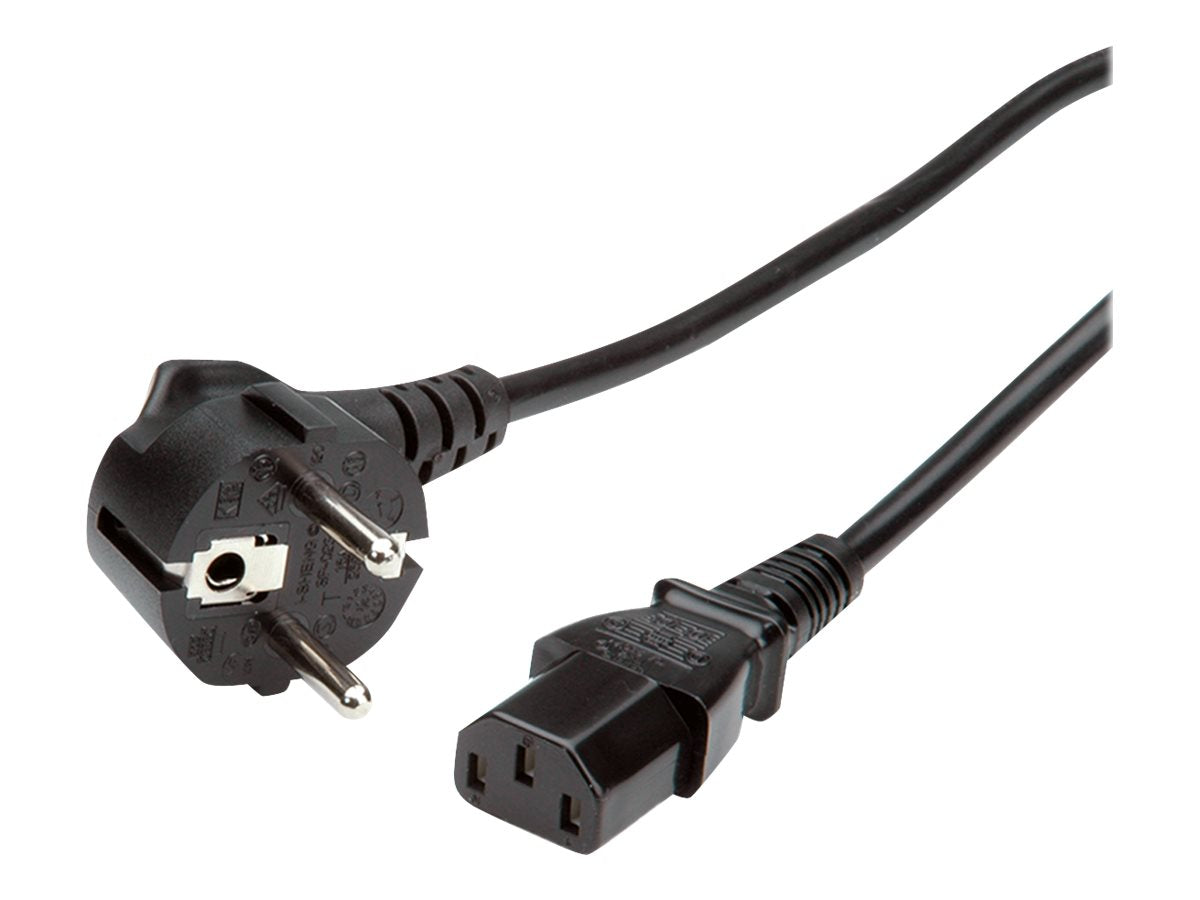 VALUE Netzkabel gerade IEC-Buchse schwarz 1,8m - Vorderansicht