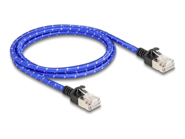 DELOCK RJ45 Netzwerkkabel Cat.6A U/FTP Slim 1 m blau - Vorderansicht