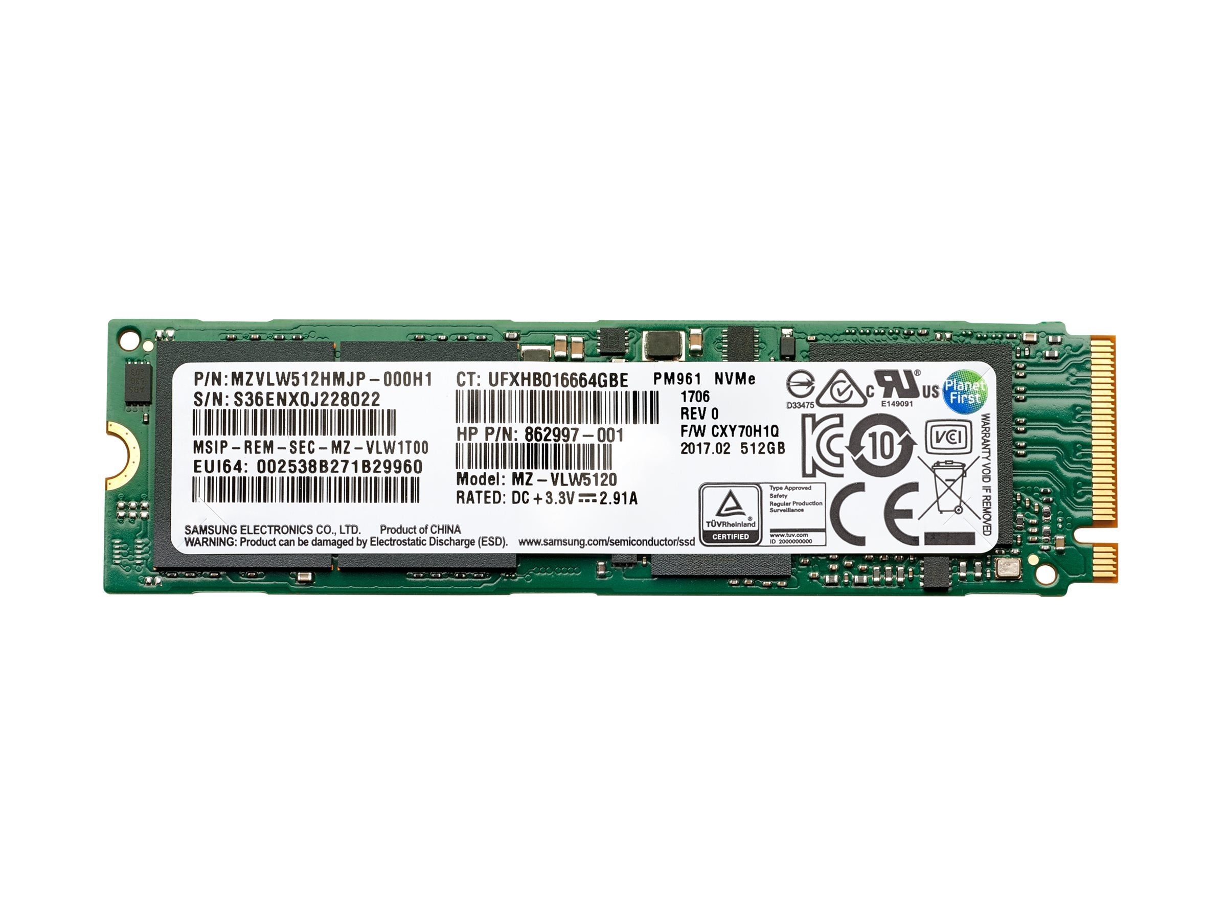 HP SSD 512GB PCIe NVME TLC Vorderansicht