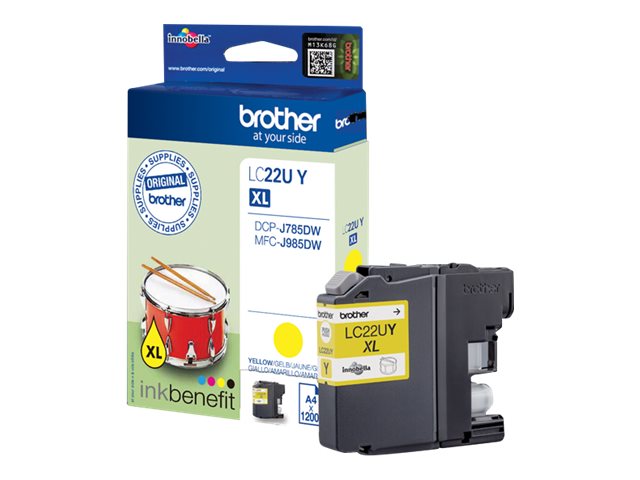 BROTHER LC-22UY Tintenpatrone gelb Verpackung