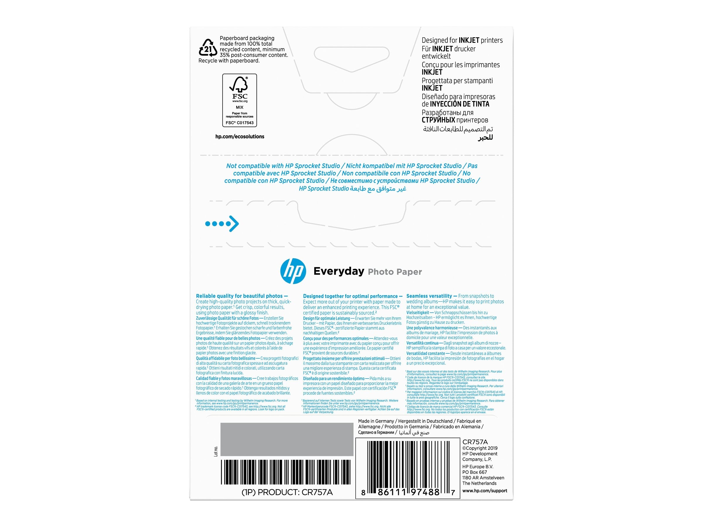 HP Everyday Fotopapier Verpackung