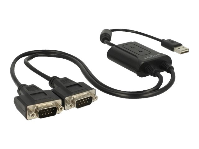 DELOCK USB 2.0 auf 2 x Seriell RS-232 Adapter Vorderansicht