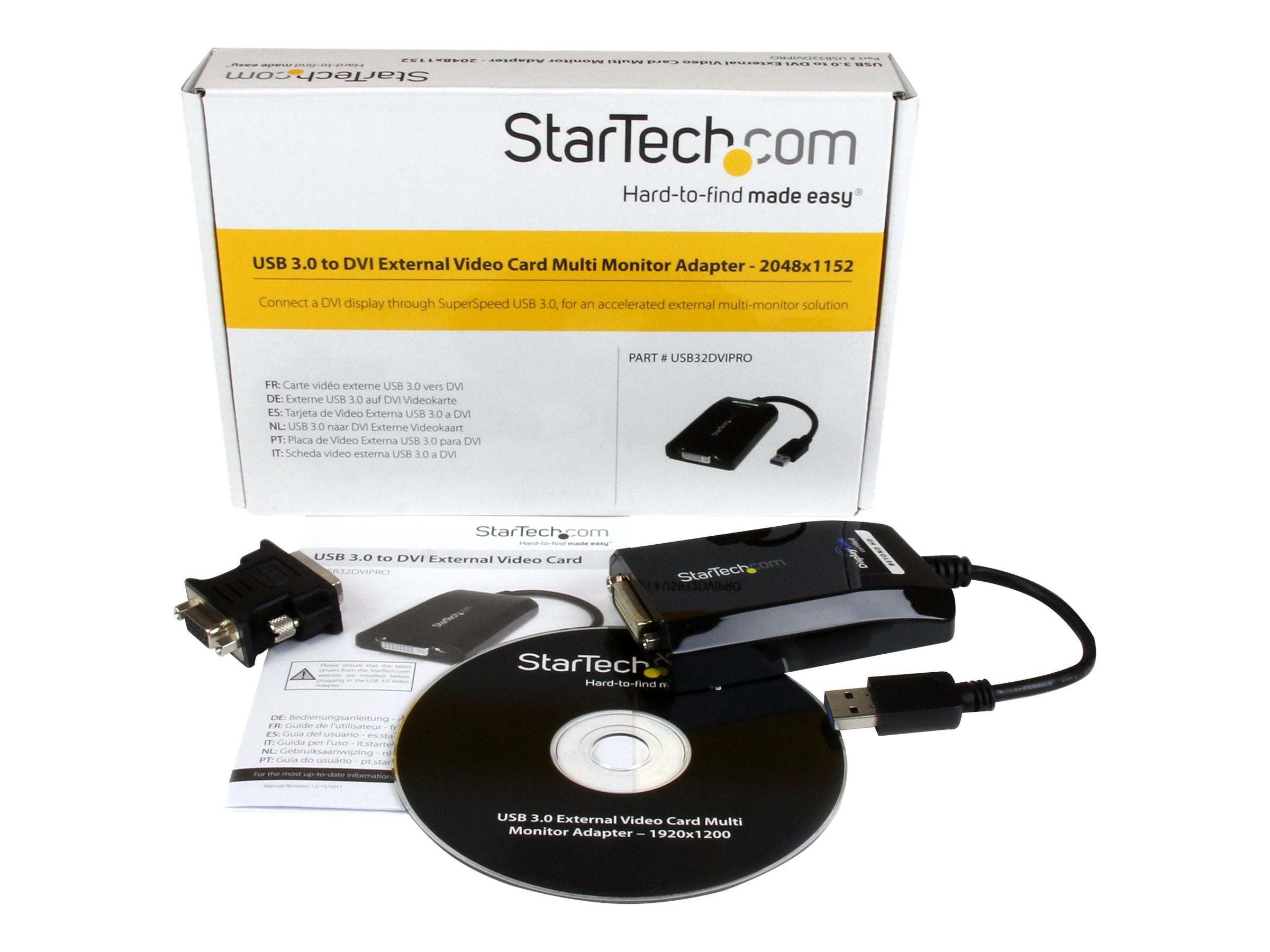 STARTECH.COM USB 3.0 auf DVI VGA Video Adapter Vorderansicht