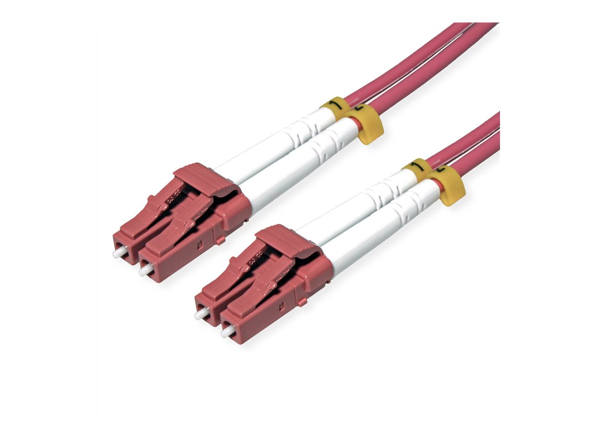 ROLINE LWL-Kabel 50/125um OM4 LC/LC stahlarmiert LSOH violett 10m - Vorderansicht