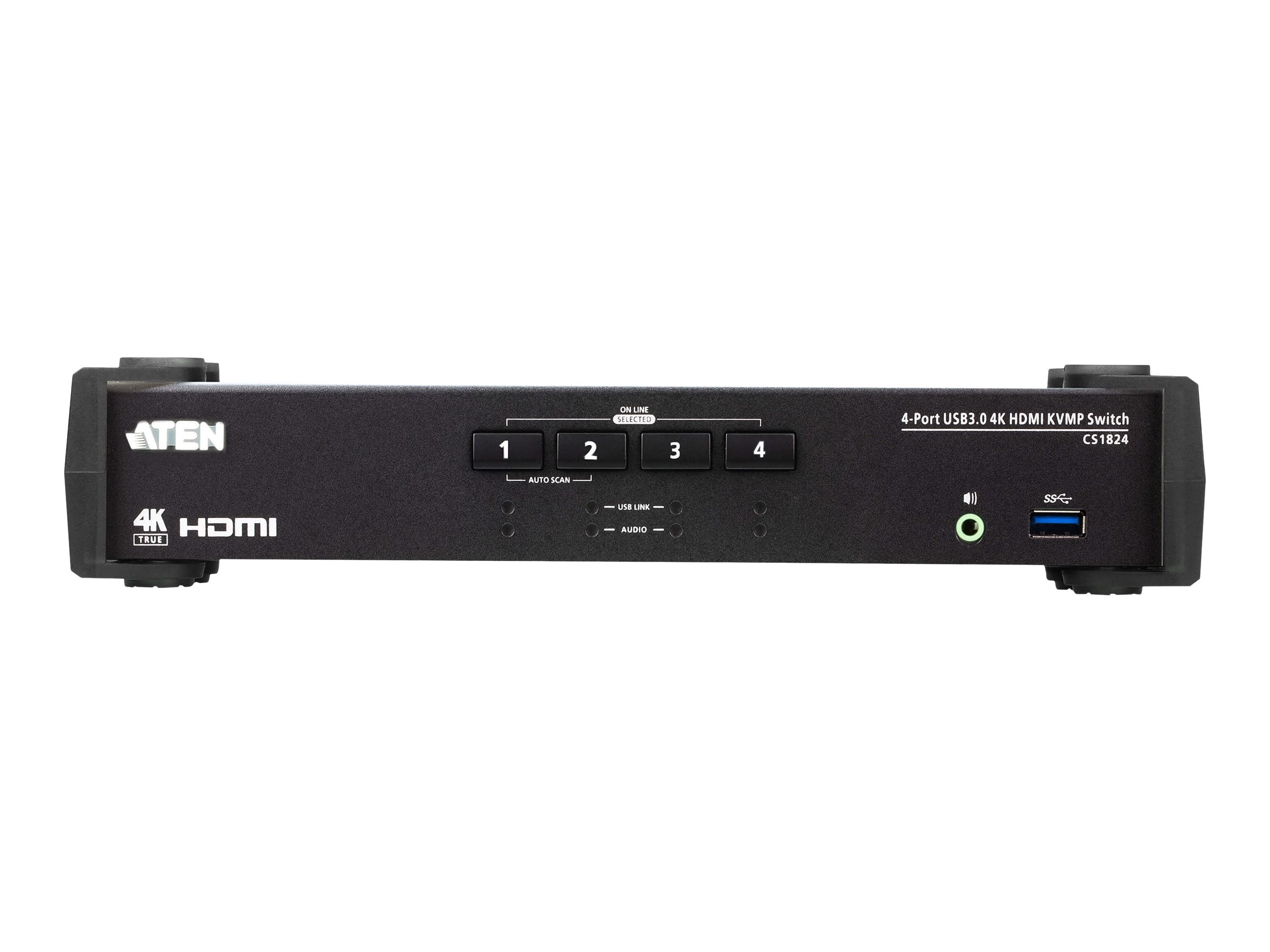 ATEN CS1824 4-Port USB 3.0 HDMI KVM Switch Vorderansicht