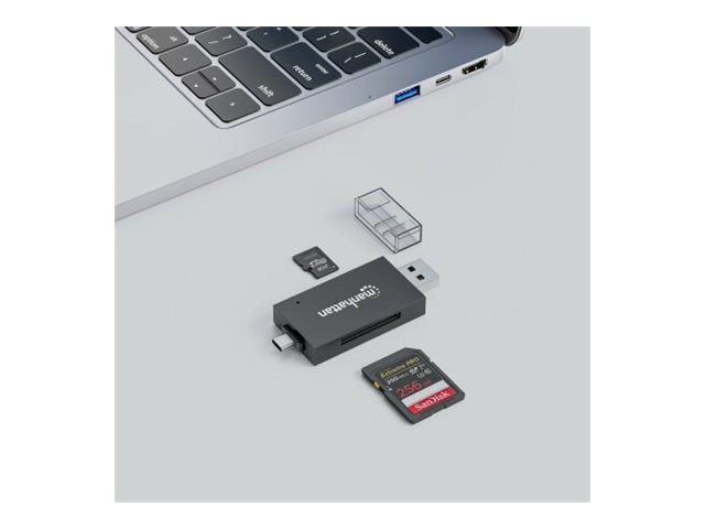 MANHATTAN USB 3.0 Typ-C /-A Kartenlesegerät Vorderansicht