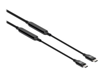MANHATTAN USB 3.2 Gen 2 Aktives Typ-C Kabel 2x USB-C Stecker 5 m SuperSpeed+ USB 10 Gbit/s 60 W / 3 A vergoldete Kontakte schwarz
