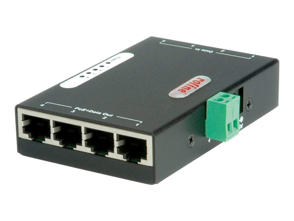ROLINE Gigabit Ethernet PoE Injektor 4 Ports Vorderansicht