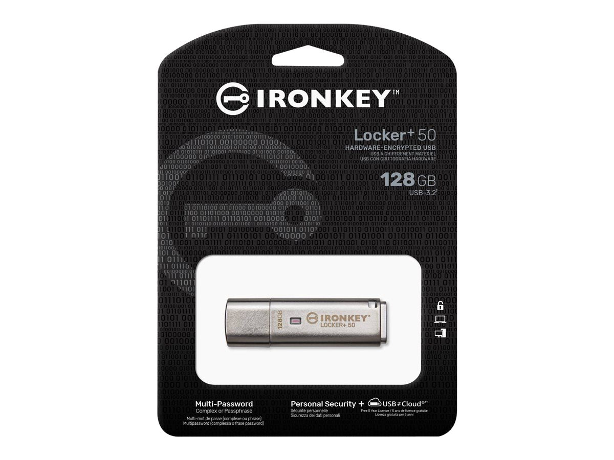 KINGSTON 128GB IKLP50 AES USB w/256bit Encryption Verpackung