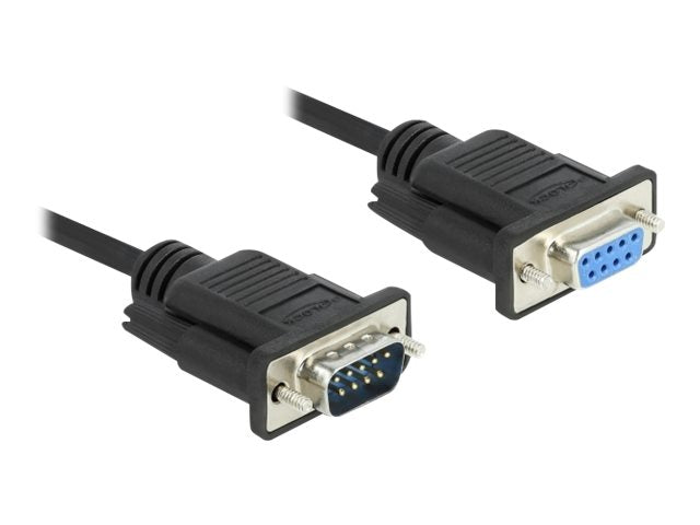 DELOCK Seriell Kabel RS-232 Sub-D9 Stecker zu Buchse 2m - Vorderansicht