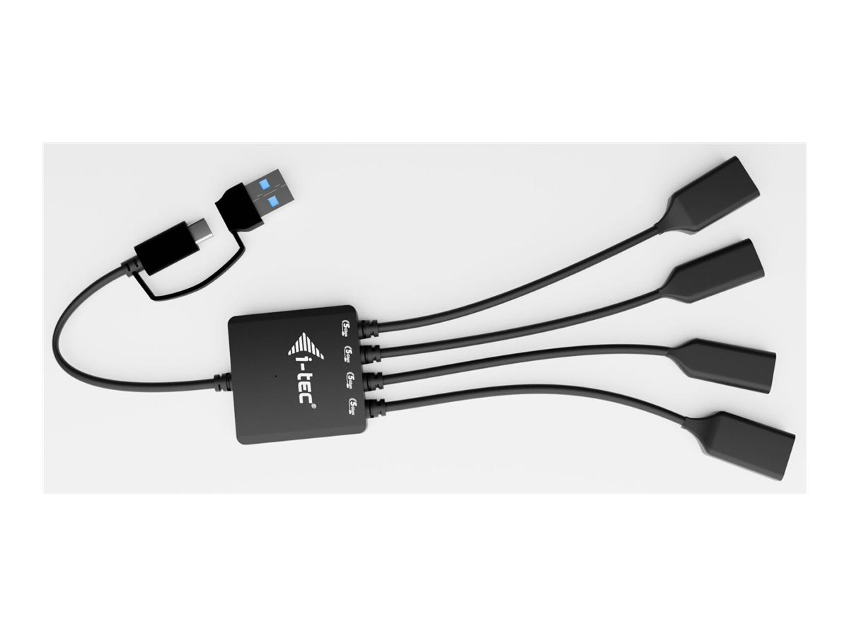 I-TEC USB-C/USB-A Cable HUB 4 port 2x USB-C 3.2 Gen 1 2x USB-A 3.2 Gen 1 Vorderansicht
