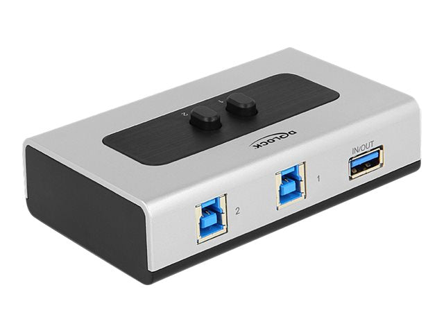 DELOCK Switch 2-port USB 3.0 manuell bidirektional Vorderansicht