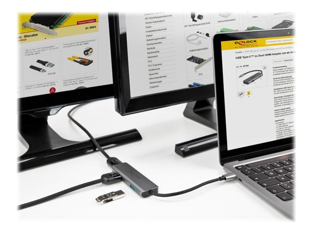 DELOCK USB Type-C zu Dual HDMI Adapter Verpackung