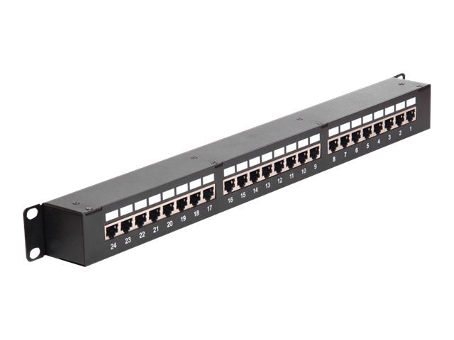 DELOCK Netzwerk 48,26cm 19Zoll Kupplungs-Patchpanel 24 Port Cat.6 Vorderansicht