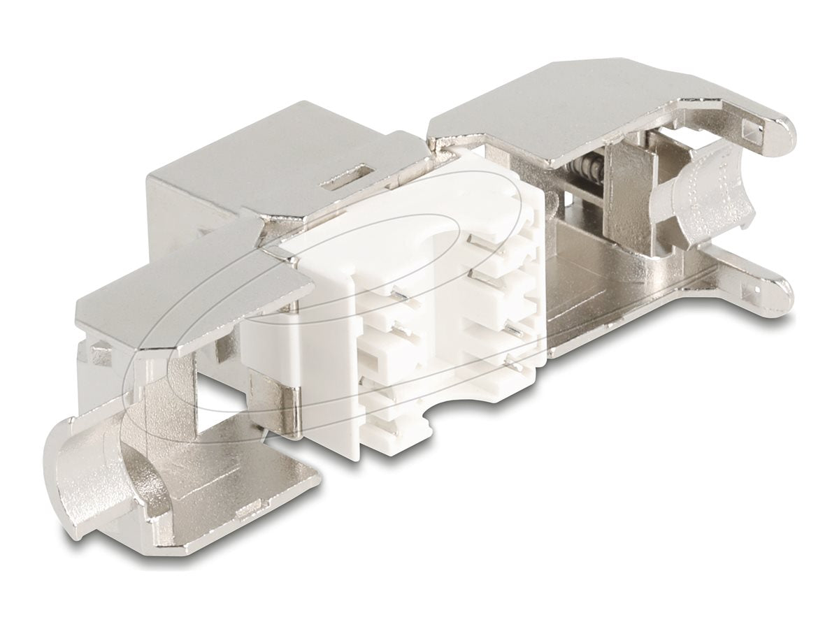 DELOCK Keystone Modul RJ45 Buchse zu LSA Cat.8.1 STP mit Metall Latch - Vorderansicht