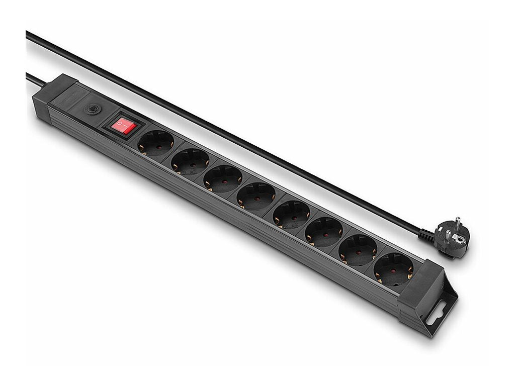 LINDY 8-fach Schuko Steckdosenleiste mit Schalter 3500W - Detailansicht