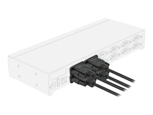 DELOCK Seriell Kabel RS-232 Sub-D9 Stecker zu Buchse 3m - Vorderansicht