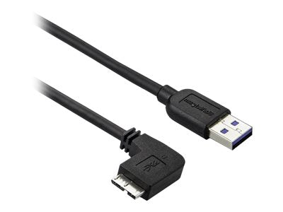 STARTECH.COM Slim Micro-USB 3.0 Cable - M/M - Left-Angle Micro USB - 2m 6ft