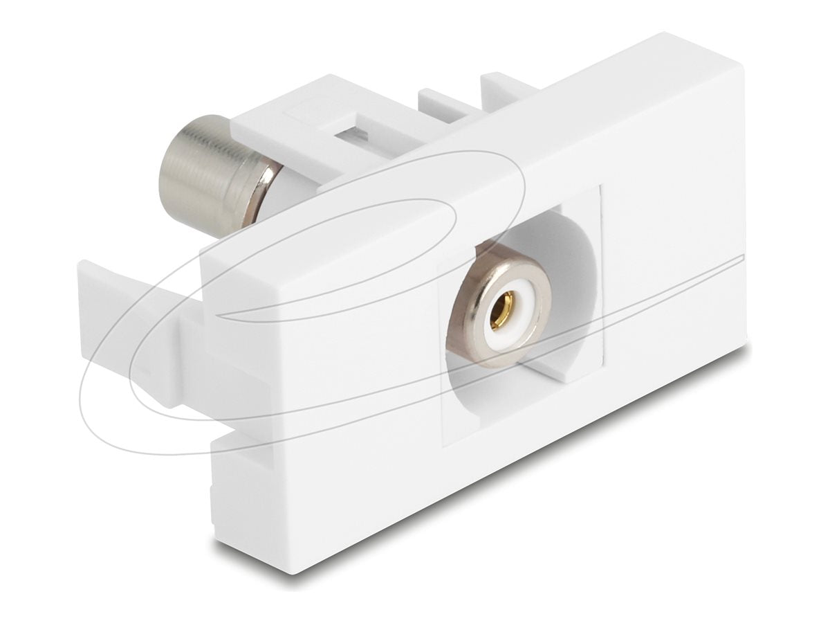 DELOCK Easy 45modul Buchse zu Cinch Buchse weiss / weiss - Vorderansicht