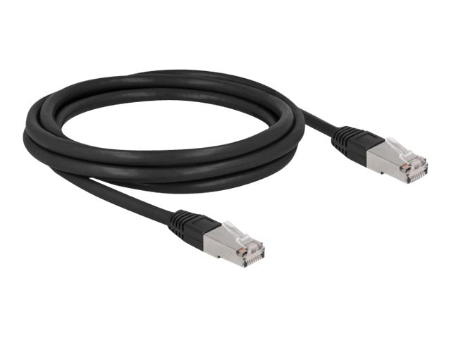 DELOCK RJ45 Netzwerkkabel Cat.6A S/FTP PE Outdoor 2m schwarz - Vorderansicht