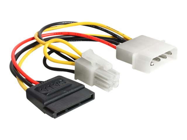 DELOCK Kabel Power Molex 4pin St -> SATA15Pin Bu+ P4 St Vorderansicht