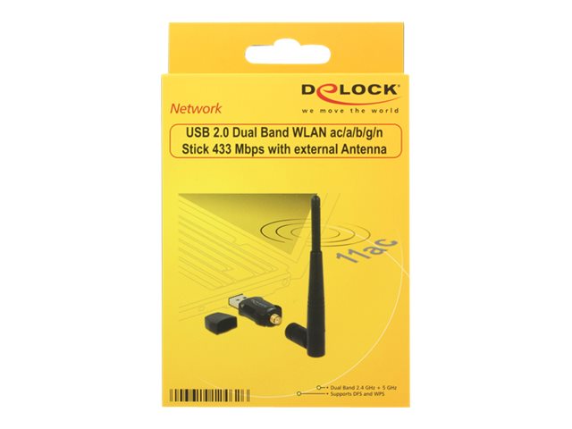 DELOCK WLAN USB 2.0 Stick Nano Dualband 2.4/5 GHz WLAN-AC 433 Verpackung