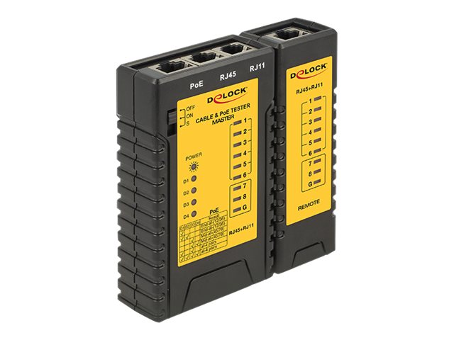 DELOCK Netzwerk Tester RJ45 / RJ12 / PoE Vorderansicht